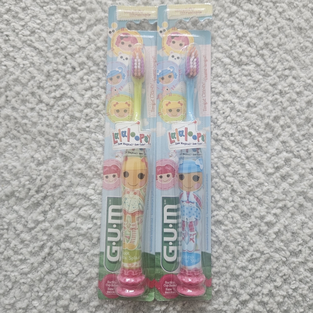 G.U.M Lalaloopsy Manual Toothbrush Set of 2 NEW